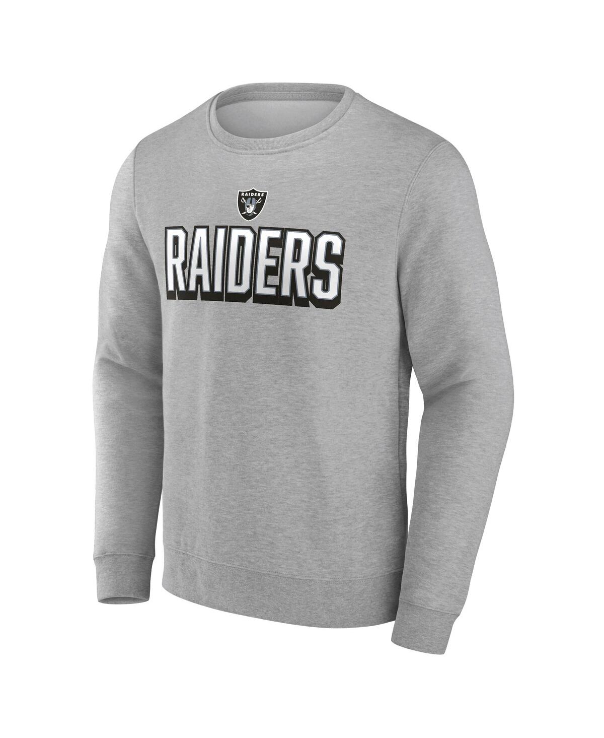 Fanatics Men's Heather Gray Las Vegas Raiders Bold Move Pullover Sweatshirt