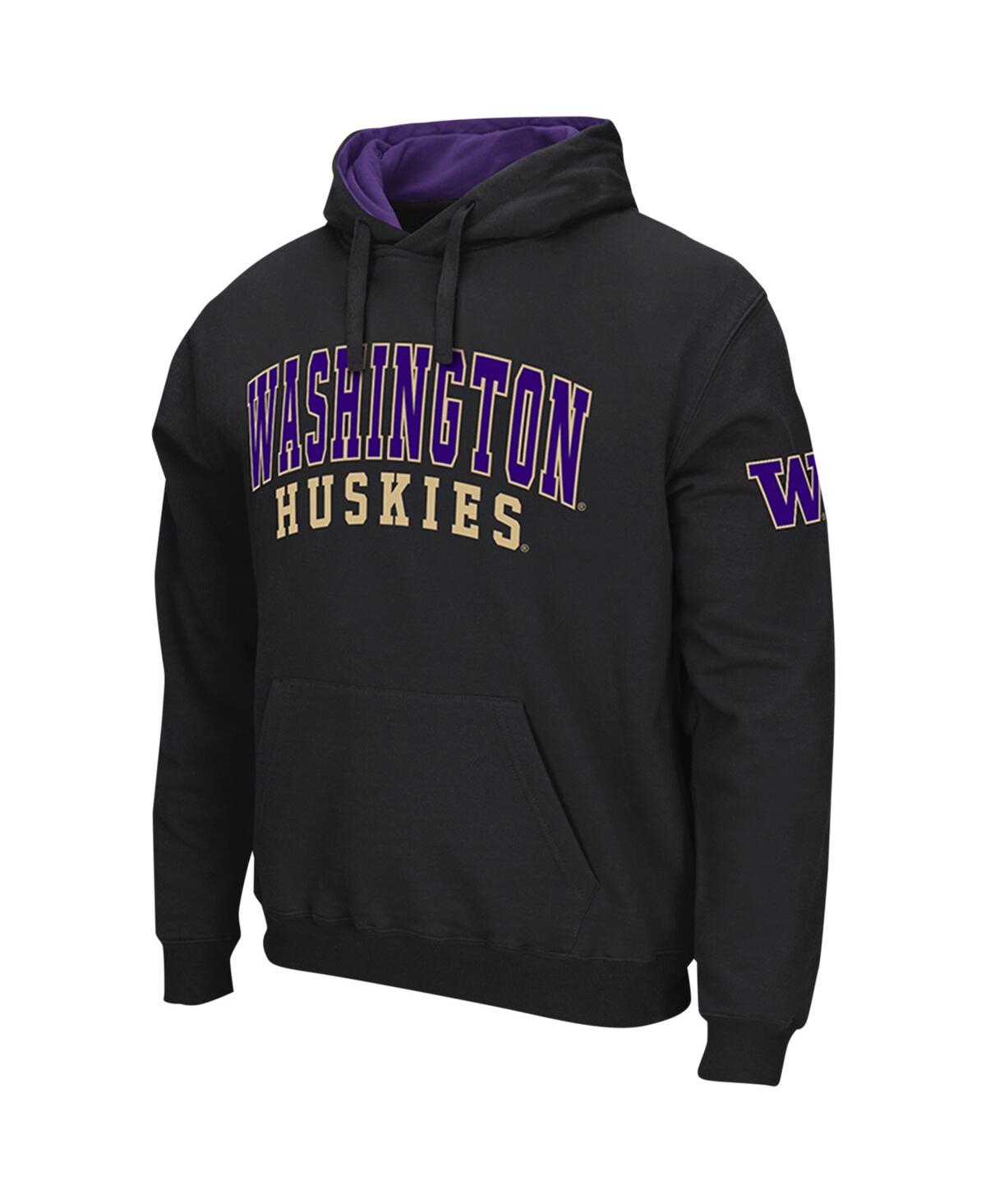 Colosseum Men's Black Washington Huskies Double Arch Pullover Hoodie In Black