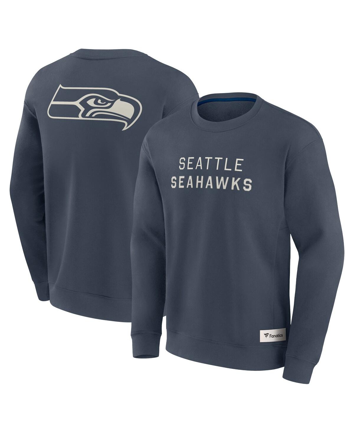 Fanatics Men's Navy Seattle Seahawks Elements Future Ground Lettering Pullover Sweatshirt In Blue