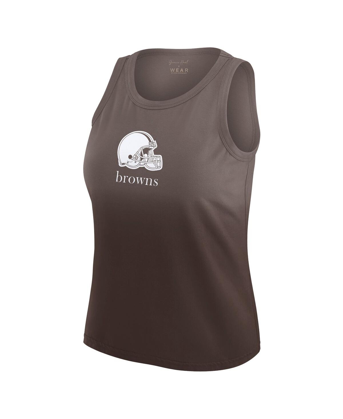 Wear By Erin Andrews Women's X Gracie Hunt Brown Cleveland Browns Ombre Tank Top In Brown