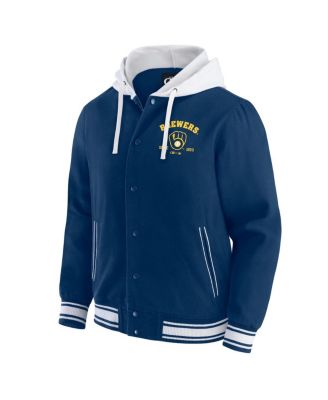 Darius Rucker Collection by Men's Navy Milwaukee Brewers Full-Snap Hooded Jacket