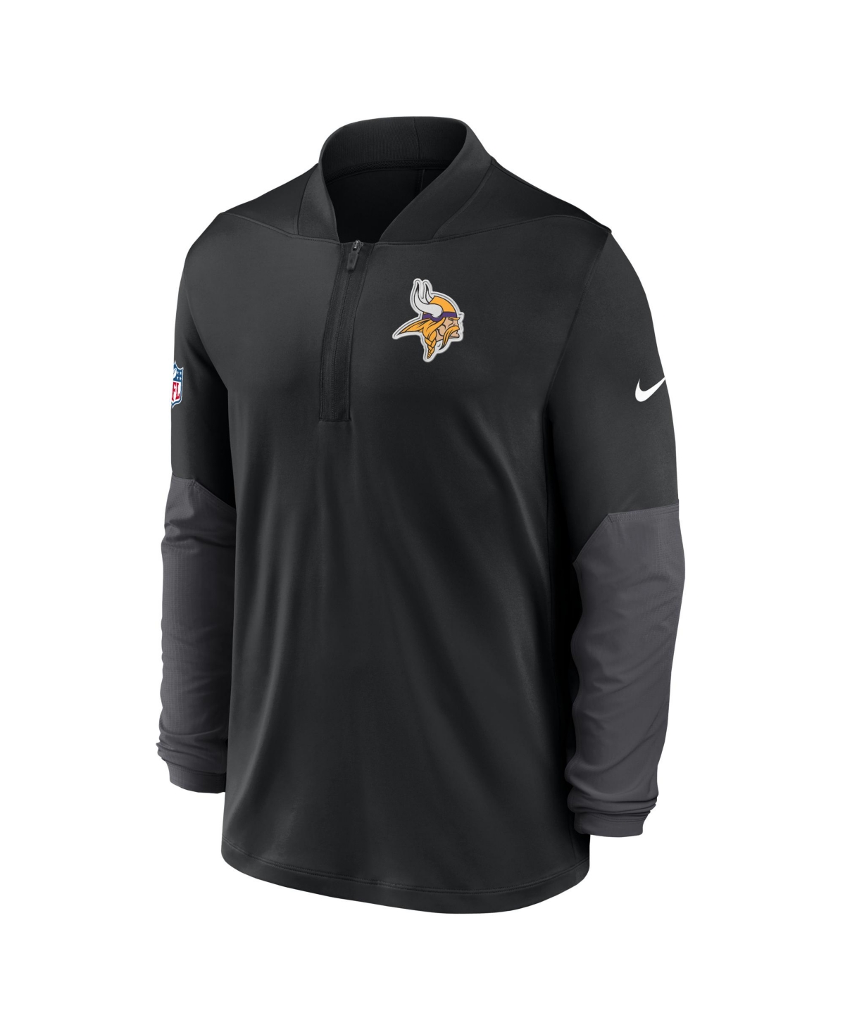 Nike Men's Black Minnesota Vikings Sideline Dri-fit Half-zip Pullover Sweatshirt In Black
