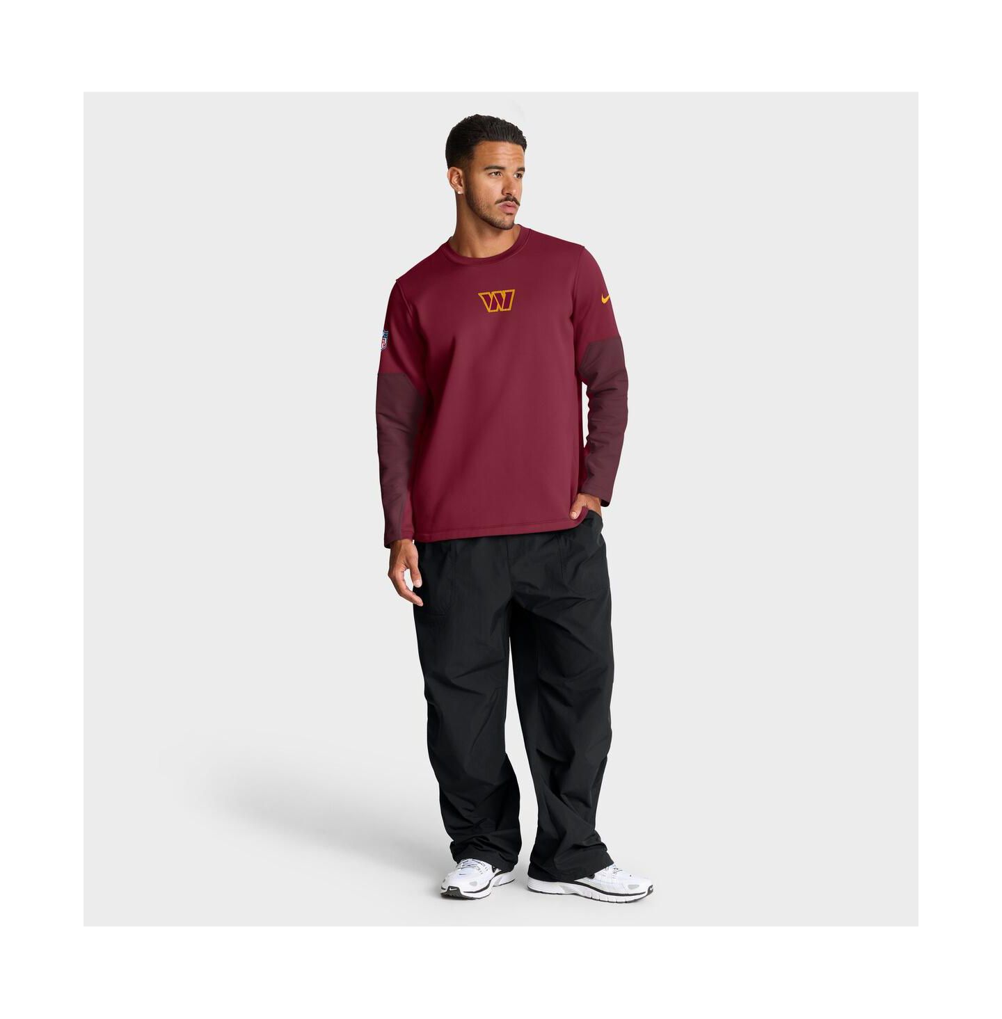 Мужская футболка Nike Burgundy Washington Commanders Sideline Scripted to Win Performance Long Sleeve — фото 3