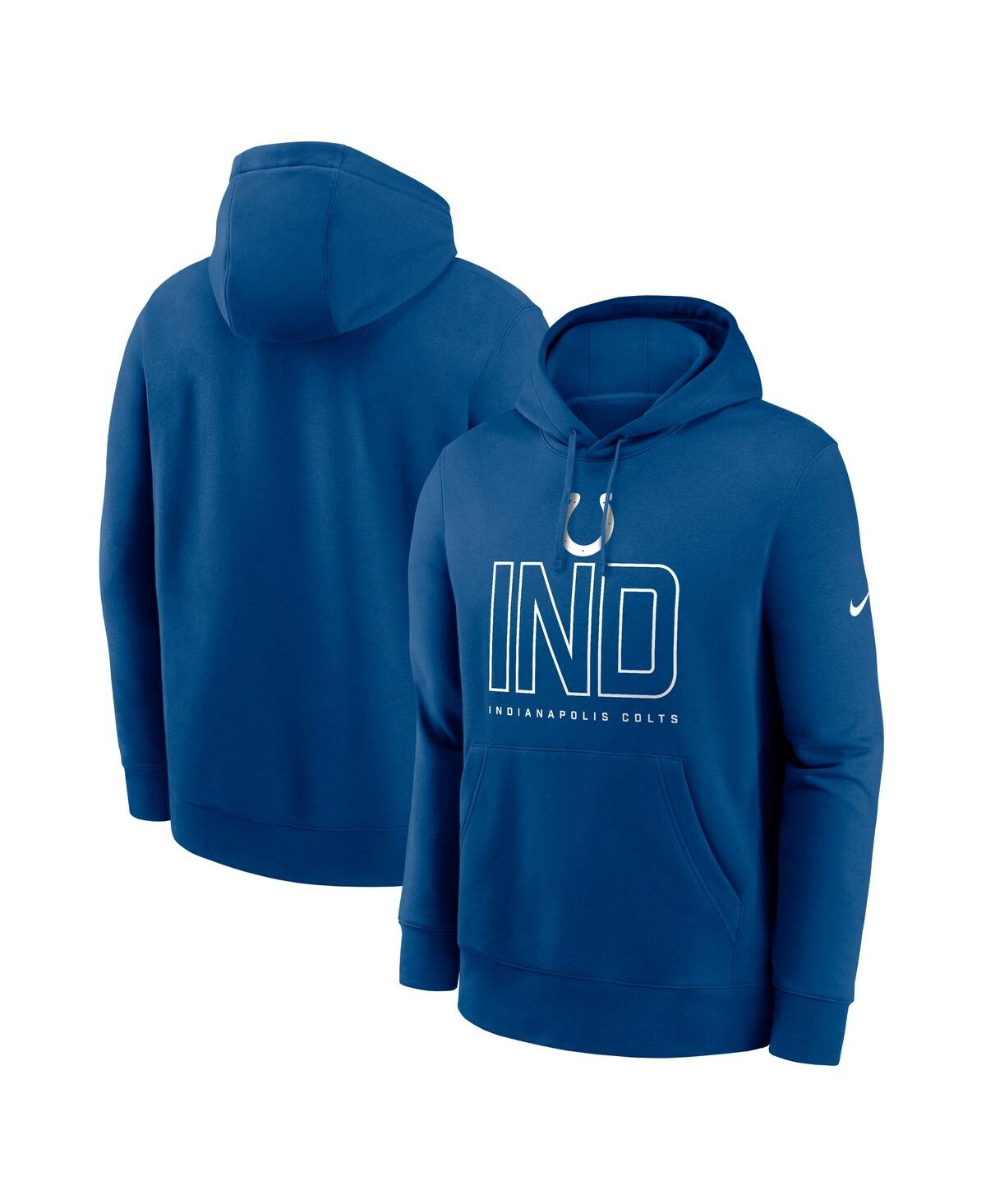 Nike Men's Royal Indianapolis Colts Busted Play Club Fleece Pullover Hoodie