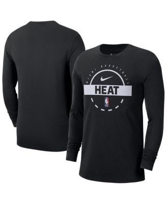 Nike - Men's Black Miami Heat Authentic Long Sleeve Practice T-Shirt