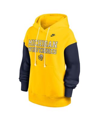 Women's Maize/Navy Michigan Wolverines Oversized Legacy Phoenix Pullover Hoodie