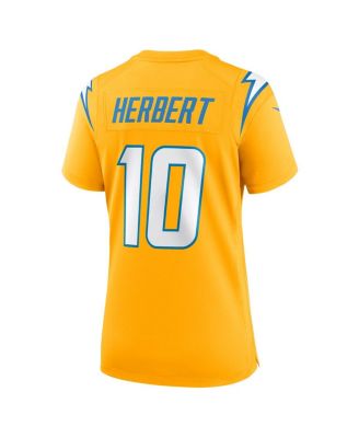 Women's Justin Herbert Gold Los Angeles Chargers Alternate Charger Power Game Jersey