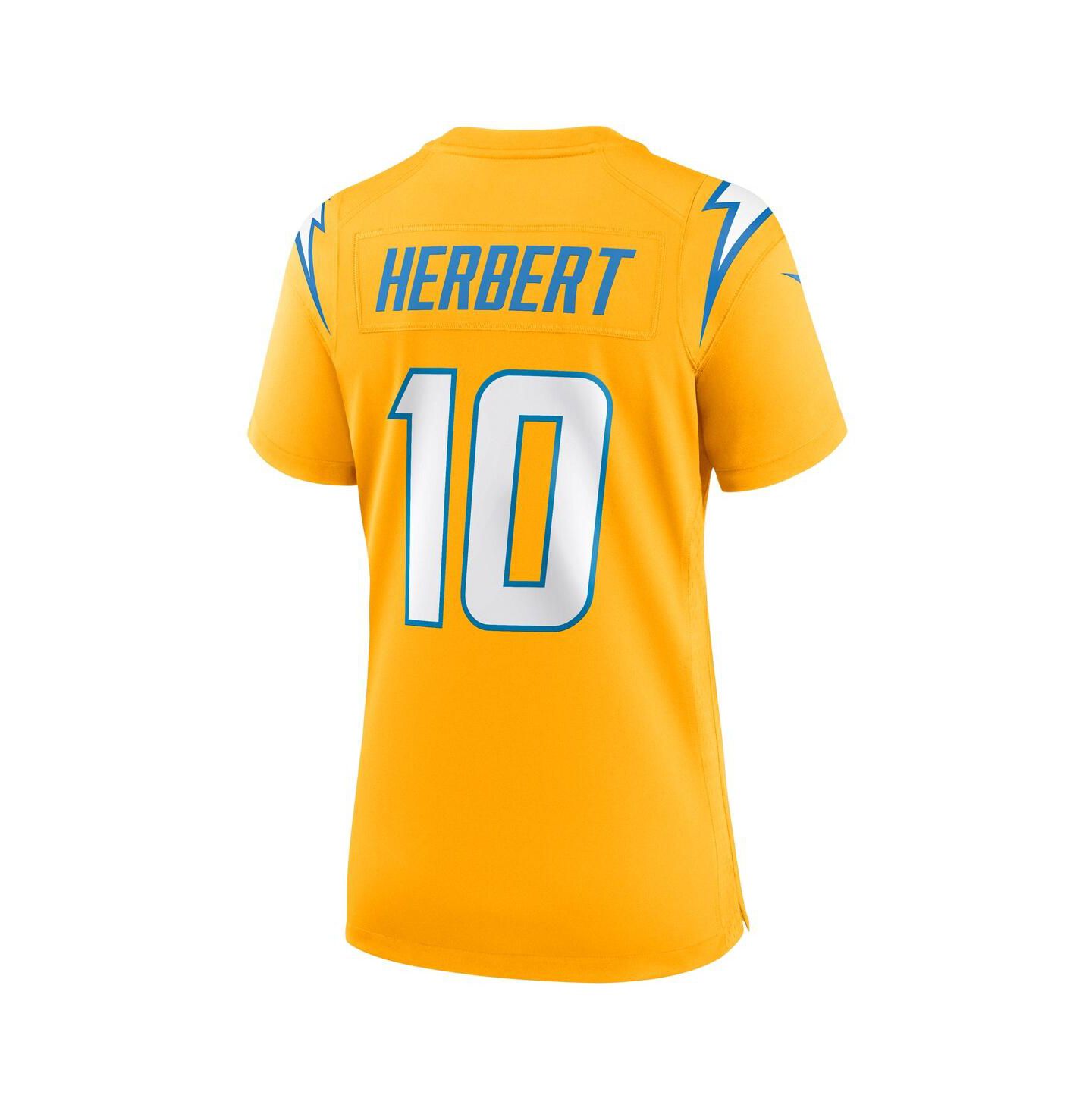 Женский топ Nike Justin Herbert Gold Los Angeles Chargers Alternate Charger Power Game Jersey — фото 3