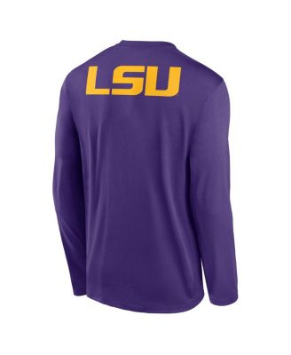 Men's Purple LSU Tigers Primetime Campus 2-Hit Legend Long Sleeve T-Shirt
