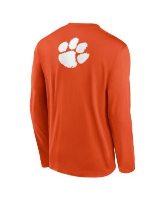 Men's Orange Clemson Tigers Primetime Campus 2-Hit Legend Long Sleeve T-Shirt