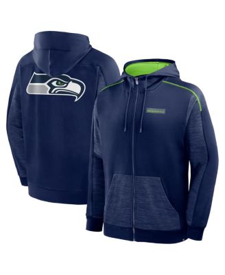 Fanatics - Men's College Navy Seattle Seahawks Checkdown Pass Full-Zip Hoodie