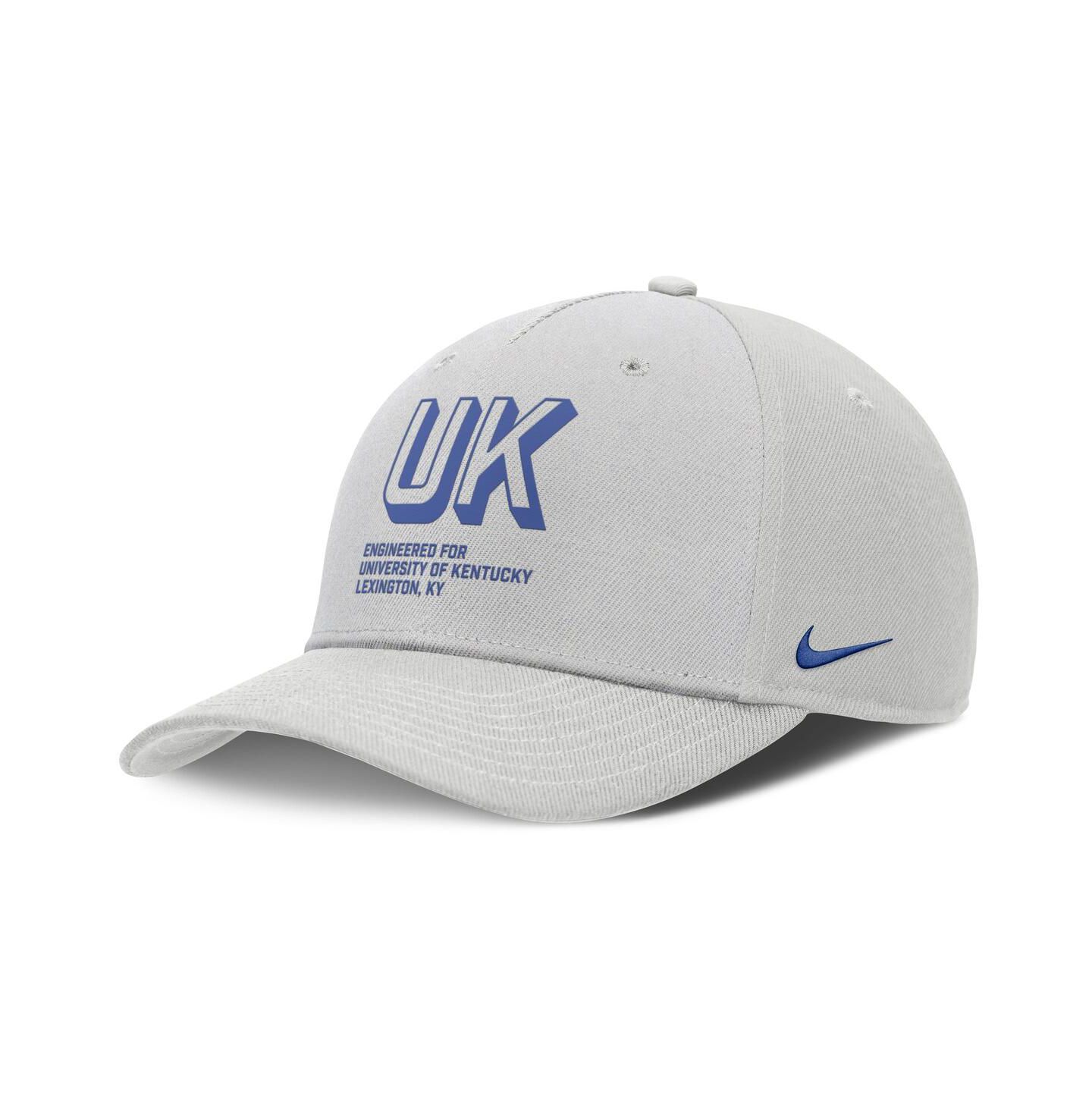 Мужская кепка Nike Gray Kentucky Wildcats 2025 Sideline Dust Pinched Rise Adjustable Hat — фото 1