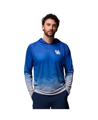 Columbia - Men's Royal Kentucky Wildcats PFG Gradient Water Super Terminal Tackle Hoodie Omni-Wick T-Shirt