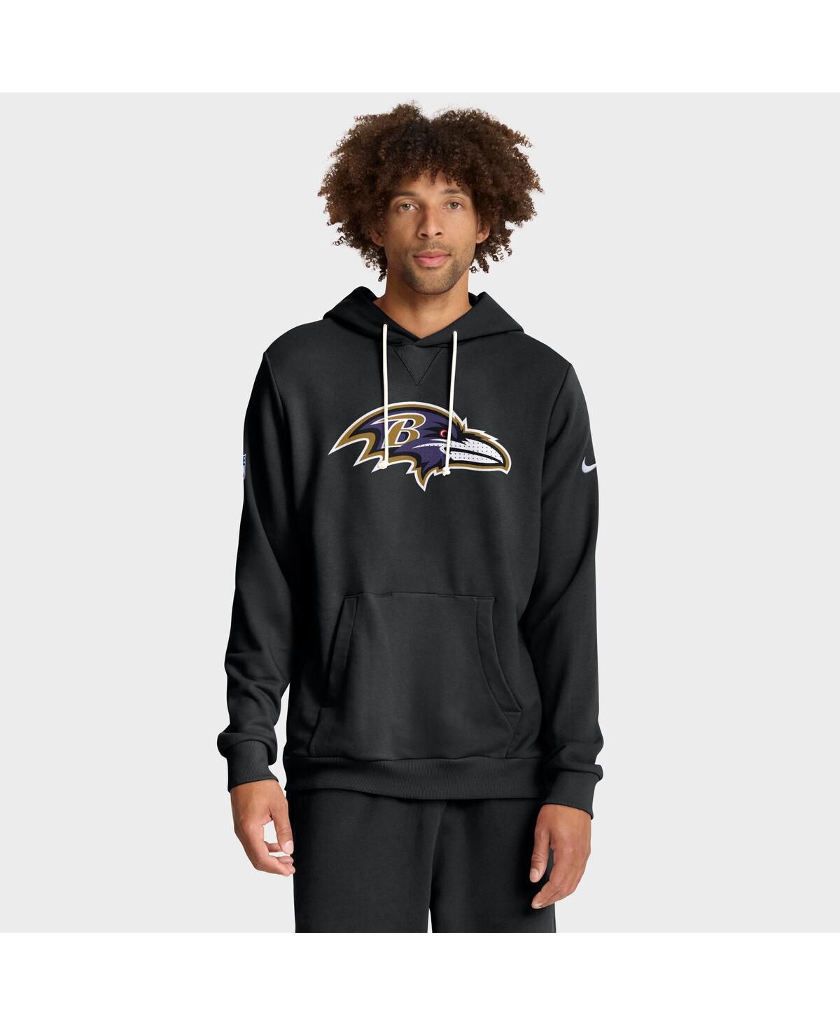 Мужская черная толстовка Baltimore Ravens Sideline Standard Issue Initial Home Dri-FIT с капюшоном