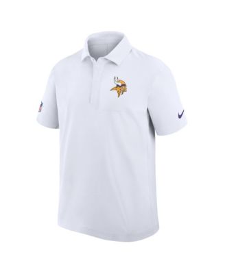 Men's White Minnesota Vikings Sideline City Pride Woven Performance Polo Shirt