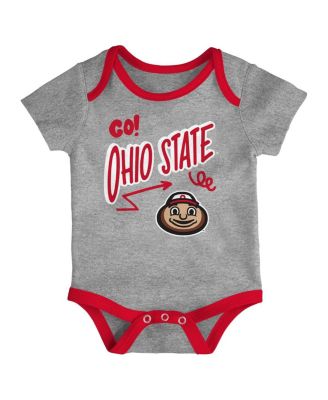 Baby Boys and Girls 3-Piece Ohio State Buckeyes All Day Play Bodysuit Set