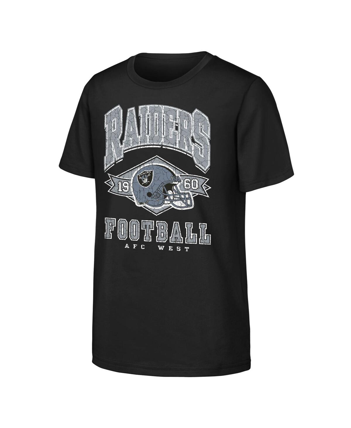 Outerstuff Big Boys And Girls Black Las Vegas Raiders Kick Off T-shirt In Black