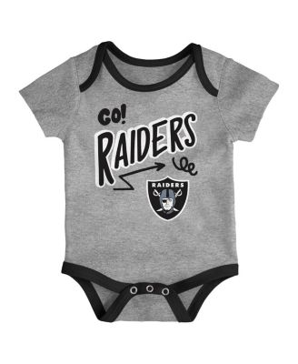 Baby Boys and Girls 3-Pack Las Vegas Raiders All Day Play Bodysuit Set