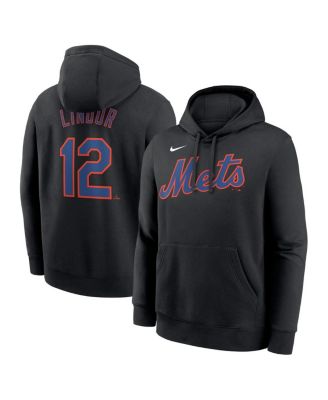 Nike - Men's Francisco Lindor Black New York Mets Player Name Number Club Pullover Hoodie