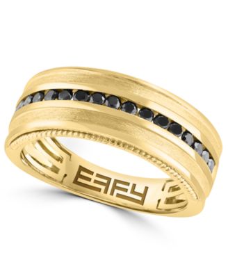 EFFY Collection - Men's Black Diamond Ring (1/2 ct. t.w.) in 14K Yellow Gold