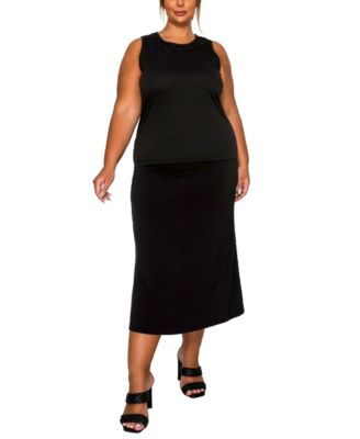 Plus Size Cheetah Burnout Contrast Neck Inset Tank Top