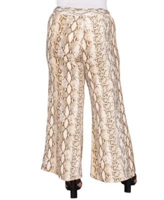 Plus Size Python Side Contrast Pants