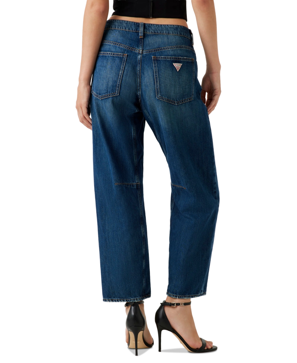 Guess Women's Barrel Fit High Rise Jeans In Blue