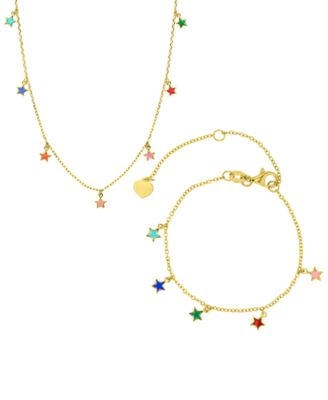 2-Pc. Necklace and Bracelet Set in 14k Yellow Gold over Sterling Silver