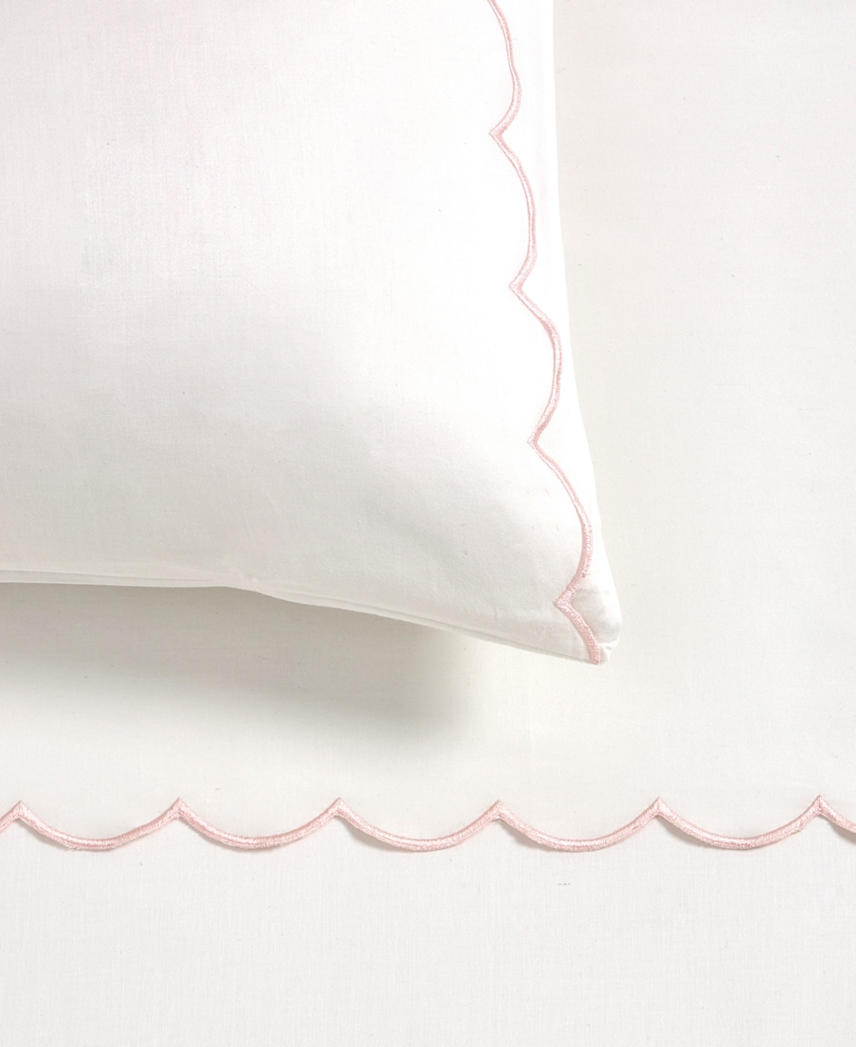 Peri Home Scallop Cotton 2-pc. Pillowcase Pair, Standard In White