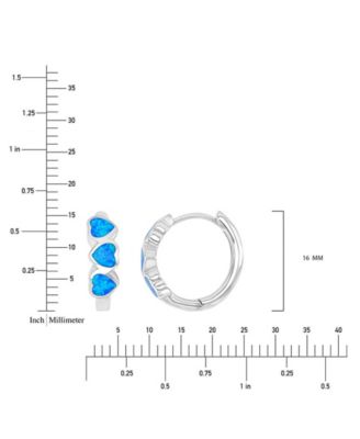 Heart Shape Opal Earrings (0.32 ct.t.w.) in Sterling Silver