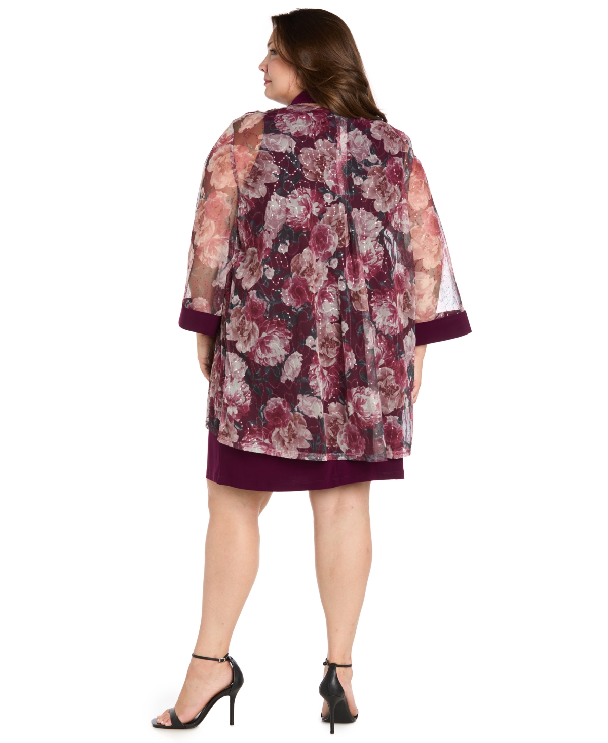 R & M Richards Plus Size 2-piece Floral Jacket And Scoop Neck Dress In Animal Print