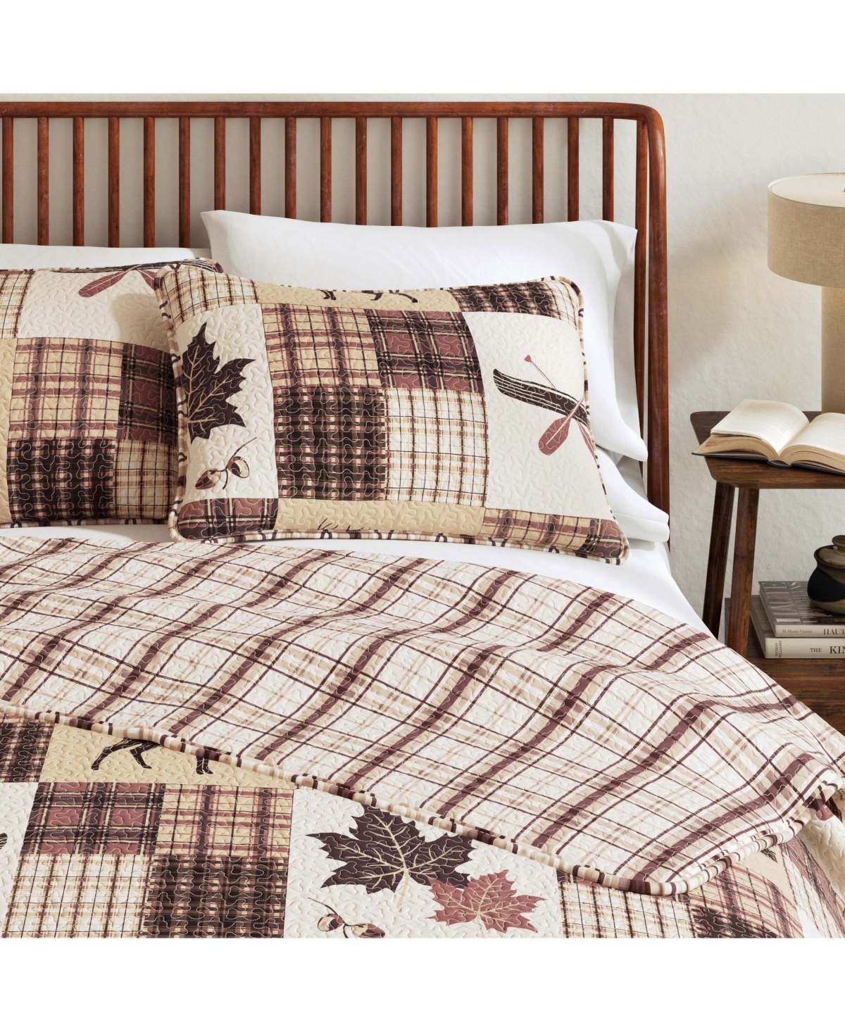 Linery & Co. Rustic Lodge Patchwork Microfiber Quilt Set With Shams