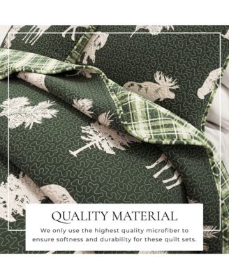 Deer & Trees Microfiber Quilt Set with Shams