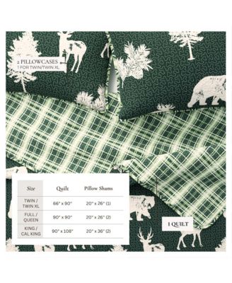 Deer & Trees Microfiber Quilt Set with Shams