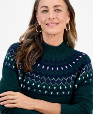 Petite Sabrina Fair Isle Whimsy Sweater, Macy's Exclusive