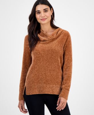 JM Collection - Petite Chenille Cowlneck Sweater