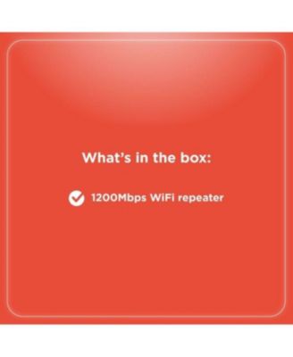 1200 Mbps WiFi Repeater, Dual Band 2.4/5GHz Wireless Range Extender, Strong Signal Booster, Stable Connection, Easy Setup For Home & Office