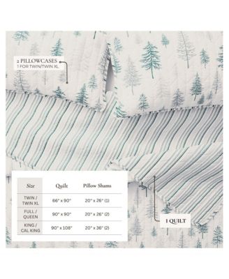 Rustic Woodland Reversible Microfiber Quilt Set with Shams