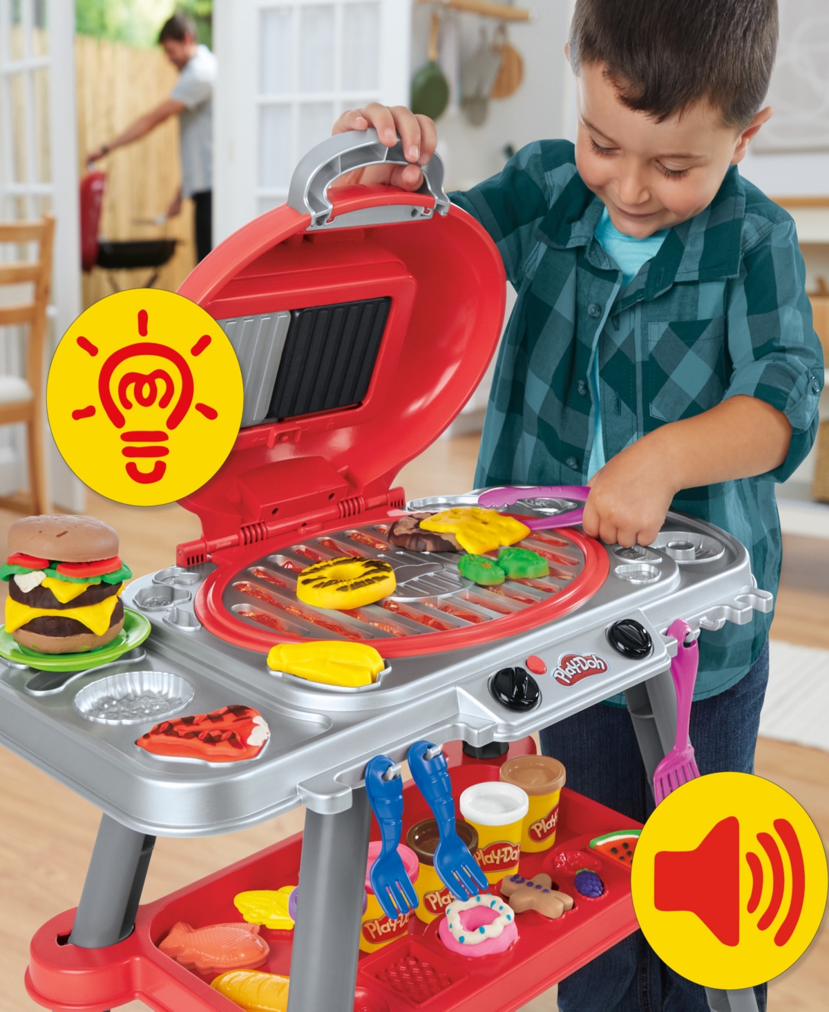 Play-doh Sizzlin' Grill Playset In Transparent