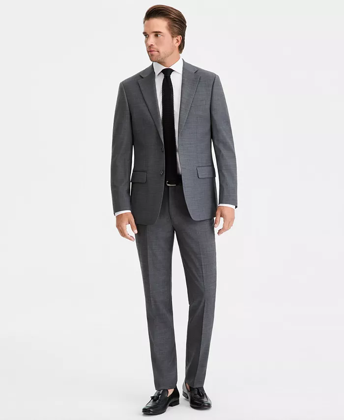 Men's Slim-Fit Wool-Blend Stretch Suit Separates with Vest - thumbnail 2