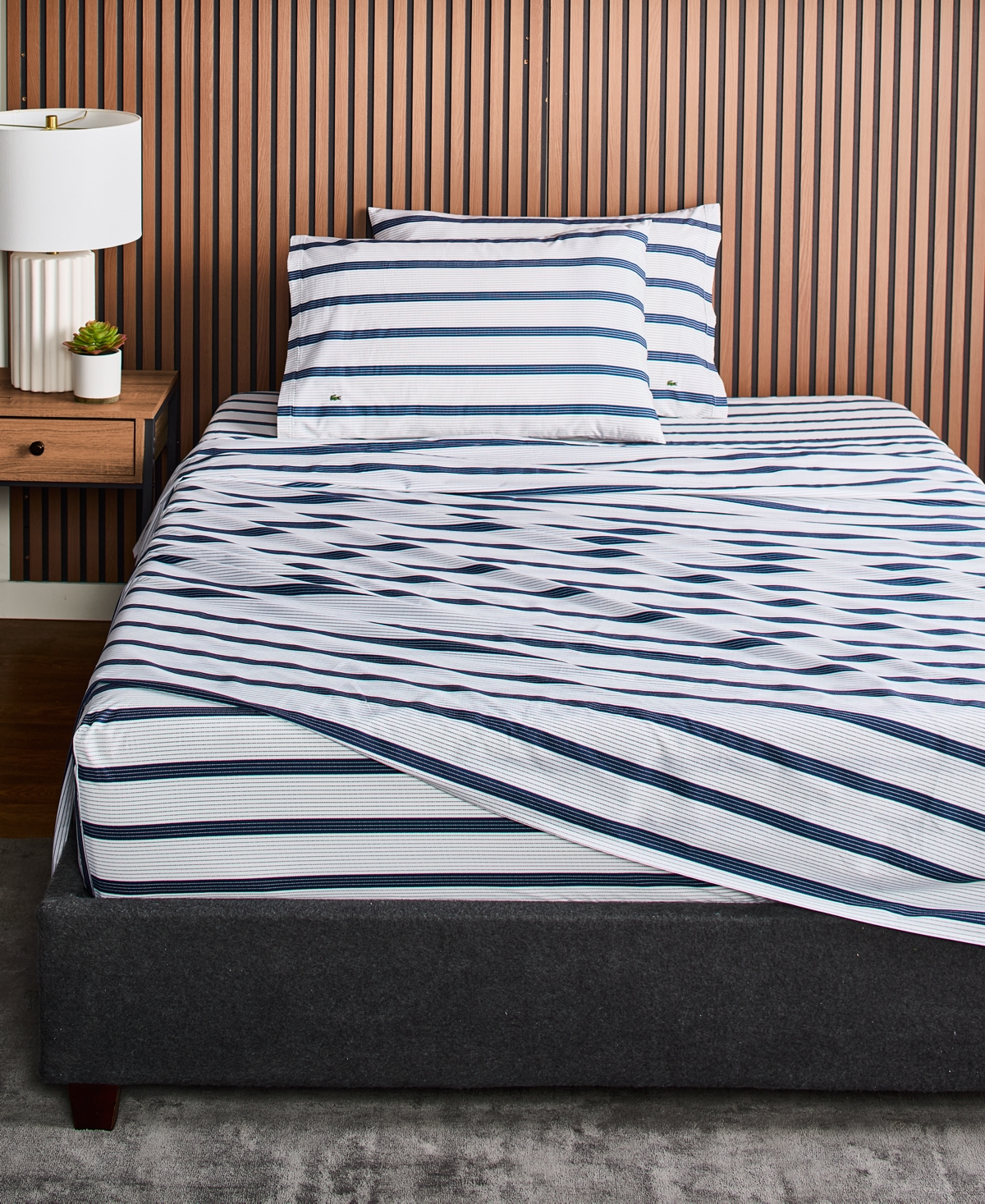 Lacoste Home Lacoste Mini Geo Logo 200-thread Count Cotton 4-pc. Sheet Set, Queen