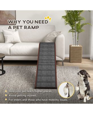 Foldable Pet Ramp for Dogs Non-slip Carpet Platform 74"L x 16"W x 25"H