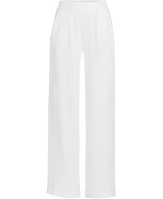 Women's Petite Sport Knit High Rise Pleated Wide Leg Pants