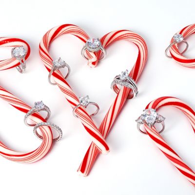 Classic Sterling Silver Princess Cut CZ Solitaire & Eternity Band  Ring Set