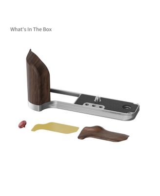 L-Shape Mount Plate with Wooden Handle for Fujifilm GFX100RF Camera