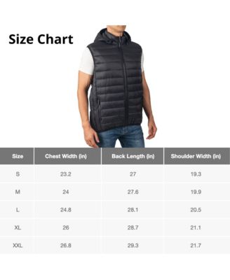 Gage Mens Hooded Puffer Vest Down Alternative Packable Vest Jacket