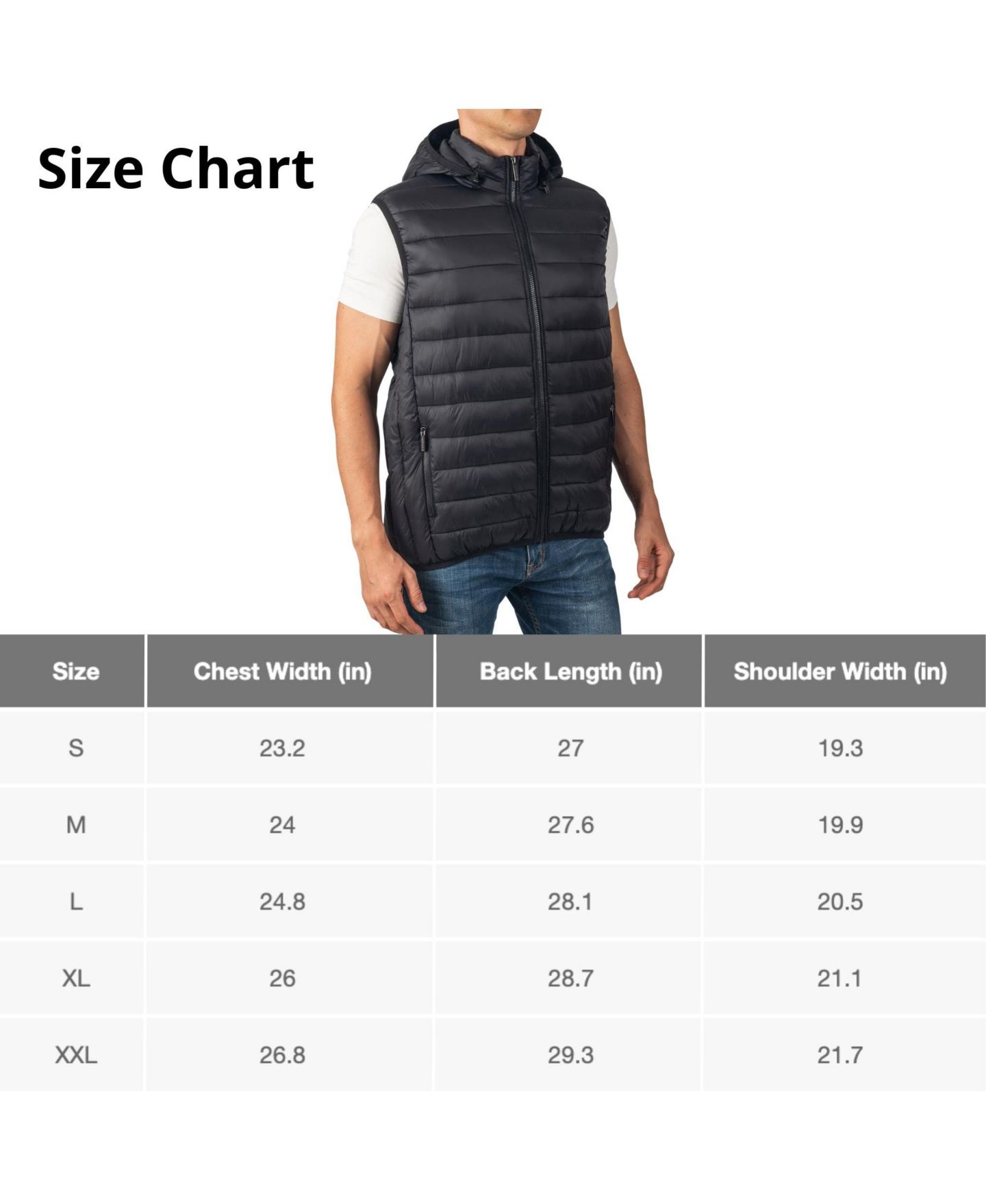 Мужская куртка Alpine Swiss Gage Hooded Puffer Vest Down Alternative Packable Vest, цвет: Чёрный — фото 8