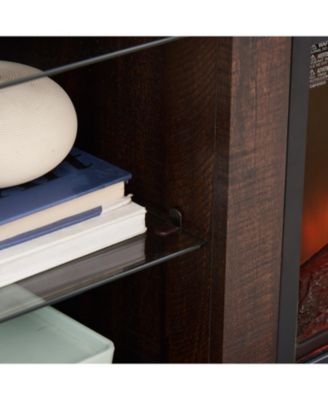 Streamdale Modern Electric Fireplace TV Stand with Glass Shelves