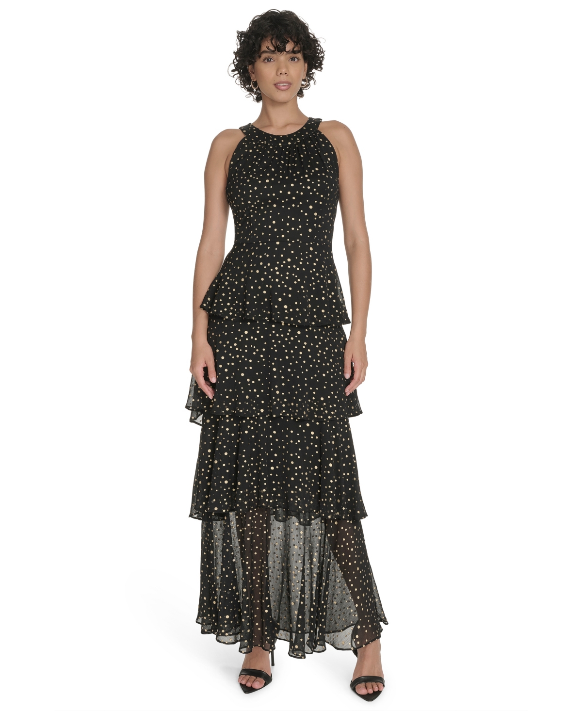 Tommy Hilfiger Women's Tiered Sleeveless Dress In Black