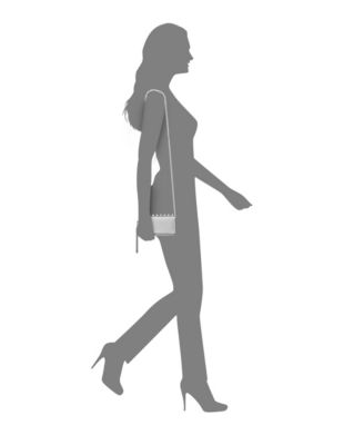 Crystal Ornamented Minaudiere Tassel Lift Lock Clutch